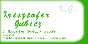 krisztofer gubicz business card